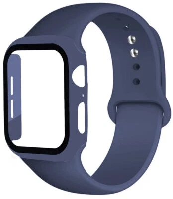 $9.99 • Buy Screen Case +Silicone Band Strap For Apple Watch 8 7 6 5 4 3 2 SE 38 40 42 44 45
