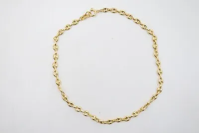 VINTAGE 9CT SOLID GOLD 10 Inch  ANKLET / ANKLE BRACELET - UK Hallmark • £249