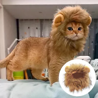 Cat Lion Costume Lion Wig Cosplay Wig Pet Costumes Hat For Christmas Portable • $10.11