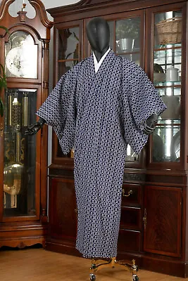 Dear Vanilla Japanese Cotton Yukata Men's Informal Kimono Robe Genuine Vintage • $59