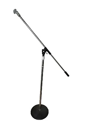 Vintage Atlas Sound Cast Iron Base Realistic Mic Microphone Floor Stand 33-344A • $164.99