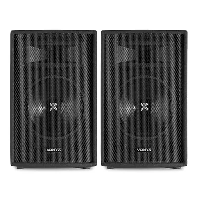 Pair 2 Way Passive Bedroom DJ PA Disco Karaoke Party Speakers 10  Woofer 500W • £165