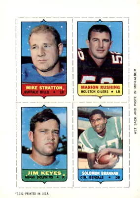 1969 Topps #. Mike Stratton / Marion Rushing / Jim Keyes / Solomon Brannan • $2.99