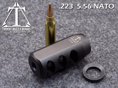 1/2x28  223  Nitride Muzzle Brake With Crush Washer.  Made In The U.S.A. • $39.95