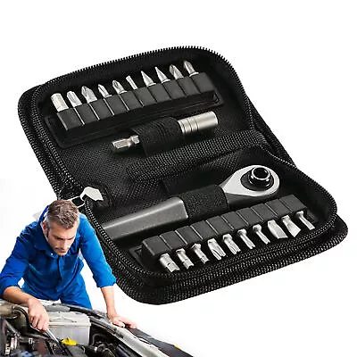 Portable Mini Ratchet Wrench Screwdrivers Set Straight And Cross Screwdriver Kit • $20.92