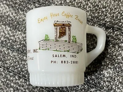 Vintage Fire King Coffee Cup Mug Salem Poultry Anderson Salem Indiana • $14.95