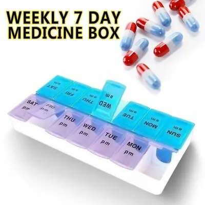 Weekly Pill Box Organizer Twice A Day 7 Day AMPM Organizer Case Medicine Storage • $6.36