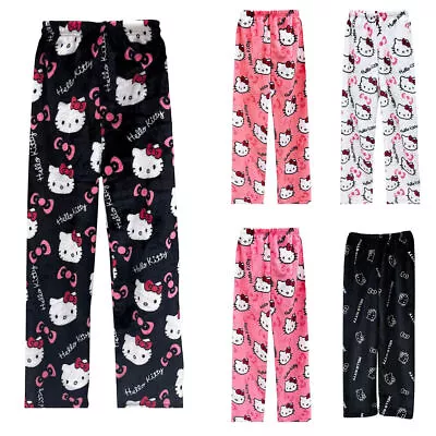 HelloKitty Women Pajamas Cartoon Flannel Winter Warm Sleepwear Loungewear Pants❤ • $19.51