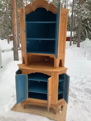 Antique Swedish Corner Cupboard 1850 - 1870  Vey Good Condition • $13000