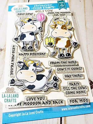 HOLY COW-La-La Land Crafts Photopolymer Stamp-Stamping Craft-Cattle-Birthday • $18.99