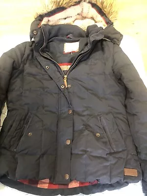 FAT FACE Ladies Padded Coat  Size 12 With Fur Hood. Great Condition RRP £80 • £4