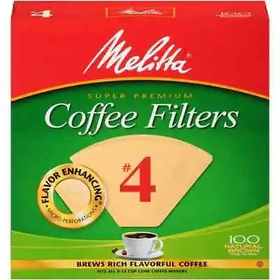 Melitta Super Premium No. 4 Coffee Paper Filter Natural Brown 100 Count • $6.90