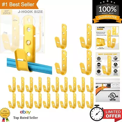 25 Pcs Cable Support J-Hook Garage Hooks For Hanging Heavy Duty Metal Netwo... • $38.33