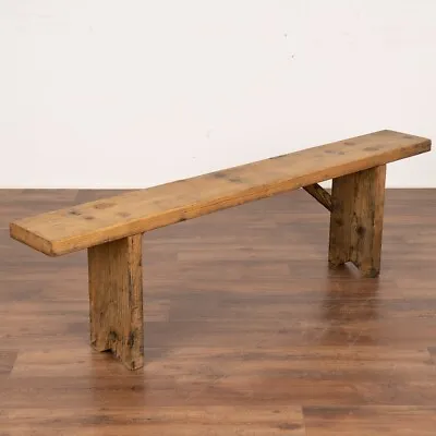$275 • Buy Antique Rustic Plank Pine Bench From Hungary Circa 1890