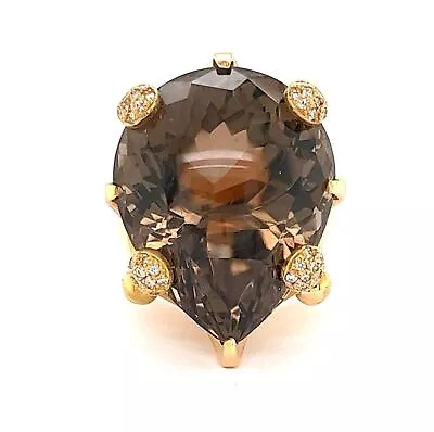 Pasquale Bruni 45.25ct Diamond SmokyTopaz 18k Rose Gold Crown Top Cocktail Ring • $4350