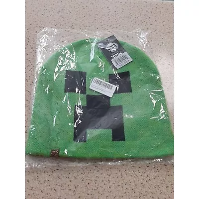 JINX Minecraft Creeper Face Knit Beanie Unisex Winter Hat Cap L/XL NWT • $9.75