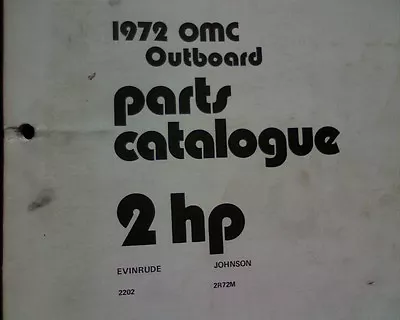 $14.95 • Buy 1972 Johnson / Evinrude 2 Hp. Outboard Motor PARTS MANUAL