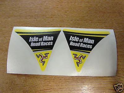 £2.99 • Buy Isle Of Man Road Races - TT Visor Corner Decal Sticker - YELLOW