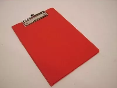 Red A5 Foldover Clipboard - PVC Covered Clip Board File Paper • £4.99