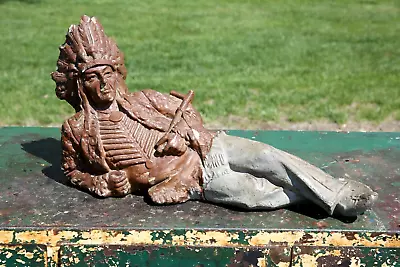 Vintage Cigar Store Indian Chief Chalkware Display Statue Antique Ohio Match Co • $259.99