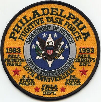 UNITED STATES MARSHAL PHILADELPHIA PENNSYLVANIA PA Anniversary POLICE PATCH • $9.99