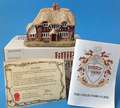 Lilliput Lane Honeysuckle Cottage Miniature English House W Box Deed 1984 00052 • $17.96