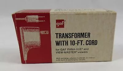 GAF TRANSFORMER W/ 10 FT CORD FOR PANA-VUE & VIEW MASTER NO. 2052 W/BOX • $15