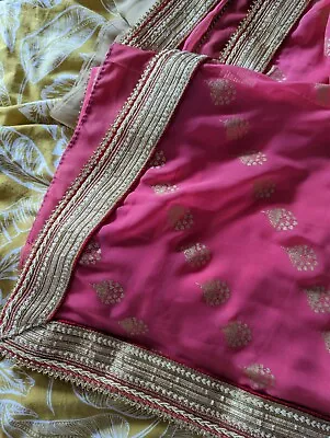 £15.99 • Buy Indian Pink Bollywood Party Wear Designer Saree Sari