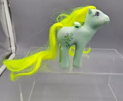 My Little Pony Flutter Morning Glory G1 1986 Purple Flower Neon Yellow Vtg MLP • $8.99