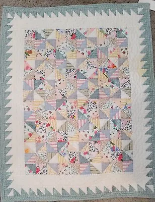 Vintage Kidsline Patch Quilt 43 ×34  Child Or Baby Quilt Unisex Heavy And Warm • $18