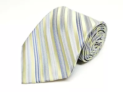 Nicole Miller New York Mens Necktie Designer All Silk Green Blue Striped Pattern • $10.14