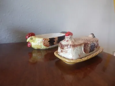 Set Of Two Vintage Rossini Hen Chicken Dishes EX Ceramic Made In Japan • $32