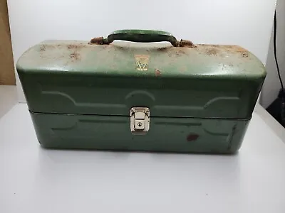 Vintage My Buddy Falls City  352 Metal Tackle Box Green W Key  • $29.99