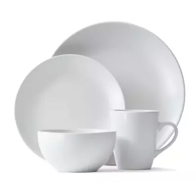 $47.96 • Buy 24 Pieces Dinner Set Home Stoneware Kitchen Starter Kit White Plates Bowls Mugs