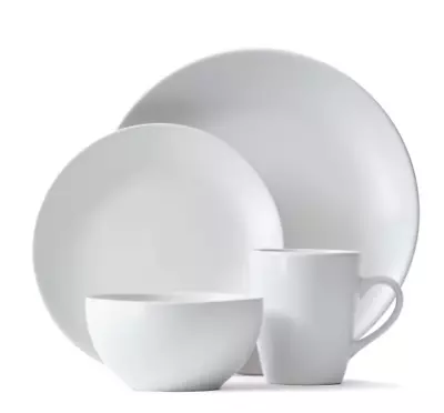 24 Pieces Dinner Set Home Stoneware Kitchen Starter Kit White Plates Bowls Mugs • $48.96