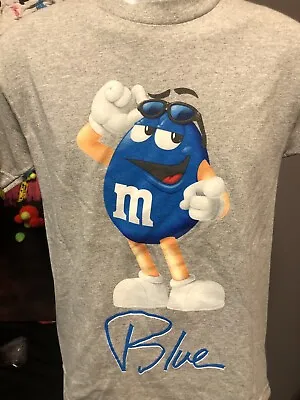 M&Ms Chocolate Candies Gray Small T-shirt Blue Mars Peanut ￼ Pretzel Carmel￼ • $13.98