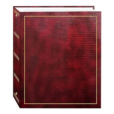 Magnetic Self-Stick 3-Ring Photo Album 100 Pages (50 Sheets) Burgundy Red • $24.51