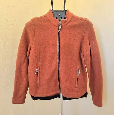 IBEX Australian Wool Full Zip Jacket Womens Medium Orange 100% Wool Warm USA • $49