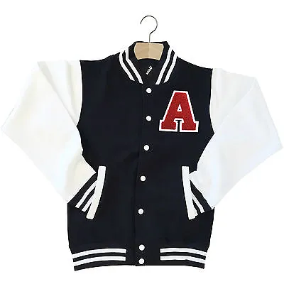 Varsity Baseball Jacket Unisex Personalised With Genuine Us College Letter A • £39.95