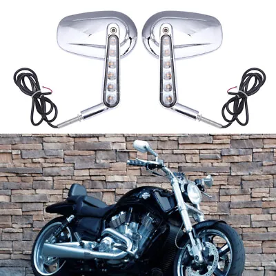 $68.40 • Buy LED Motorcycle Rear View Mirror For V-Rod Touring Street Electra Glide VRSCF