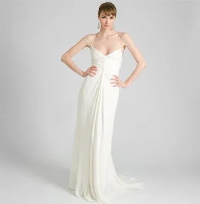 Nicole Miller Wedding Dress Size 8 Ivory 2008 Collection • $130