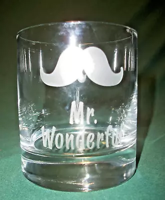 Mr. Wonderful Mustache Rocks Glass Signed Luigi Bormioli – HELP MAKE LEGITIMATE • $20