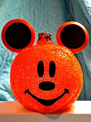 MICKEY MOUSE Light Up Sparkling Pumpkin Head DISNEY 6.5 X 6.5  Battery Operated • $32.99