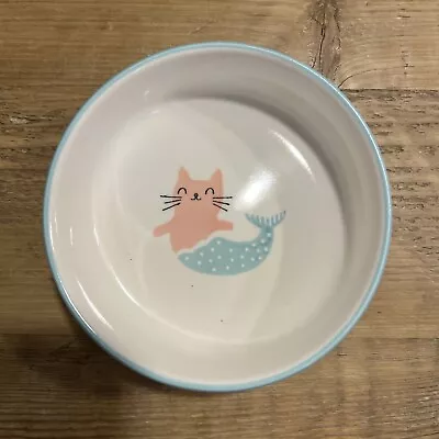 “Mercat” Mermaid Cat Food Water Bowl For Cats By Signature Housewares 5” • $12