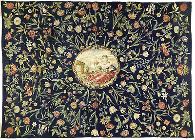 Brilliant Flowers Medieval Tapestry Reproduction Woven And Fabric Print RE086899 • $14.97