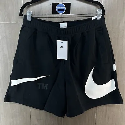 Nike Sportswear Men's Big Swoosh Terry Shorts Black Size Large DR9028-010 • $48.99