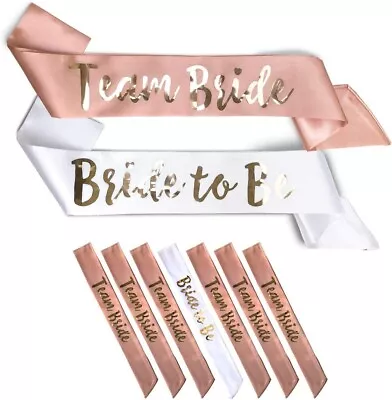 Bride To Be |Team Bride Hens Party Sash Set Bachelorette Night Bridal (7 Pc Set) • $39.95