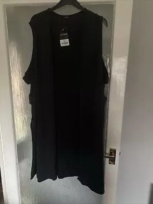 Ladies BNWT YOURS Charcoal Grey Long Waistcoat Size 22 / 24 Side Splits • £8