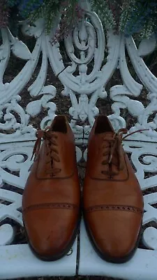 Polo Ralph Lauren Cap-Toe Semi Brogue Oxford Bench Made In England Shoes 7.5 D • $49.95