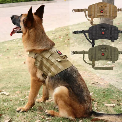 Tactical Molle K9 Dog Harness Breathable Training Clothes T-Shirt With Handle • $39.82